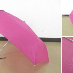 ( せ-A2-8055 )Waterfront ウォーターフロント 折りたたみ傘 ２本 手開き式 ブルー 青 レッドパープル 赤紫 UV加工 中古の画像