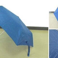 ( せ-A2-8055 )Waterfront ウォーターフロント 折りたたみ傘 ２本 手開き式 ブルー 青 レッドパープル 赤紫 UV加工 中古の画像