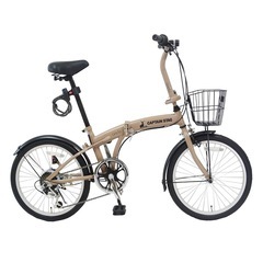 キャプテンスタッグ　Oricle　折りたたみ自転車　20インチ　マットベージュの画像