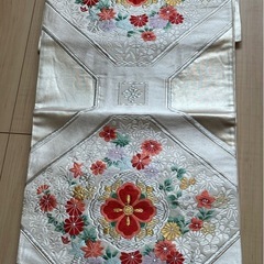 刺繍花柄　袋帯の画像