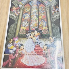 額付き　ディズニー ミッキー ミニー ウェディングジグソーパズル完成品の画像