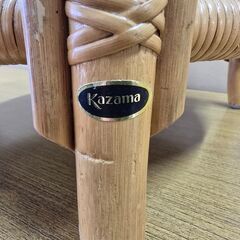 ラタンテーブル ガラス天板 Kazamaの画像
