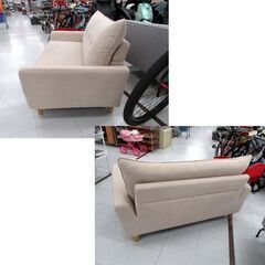使用感あり ニトリ カジュアルソファ 幅132cm パック3 布地 ファブリック ベージュ系 2人掛け 2P 家具 長椅子 ソファー 苫小牧西店の画像