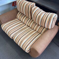 店頭引き渡し 中古 ニトリ ソファ 2人掛け マルチカラー オレンジ 家具の画像