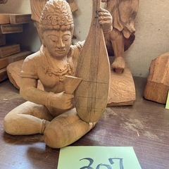 No.307木彫り仏像　琵琶法師　未完成品の画像