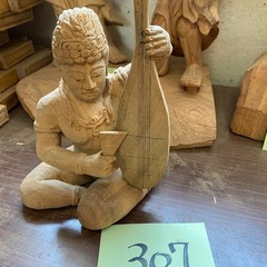No.307木彫り仏像　琵琶法師　未完成品の画像