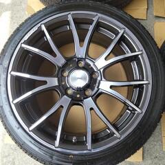ﾚｲｽﾞ　ﾎﾑﾗ　17ｲﾝﾁ　7.5J+50 5H114.3　4本ﾀｲﾔ付　205/45R17【引取限定】の画像