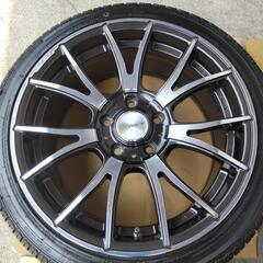 ﾚｲｽﾞ　ﾎﾑﾗ　17ｲﾝﾁ　7.5J+50 5H114.3　4本ﾀｲﾔ付　205/45R17【引取限定】の画像