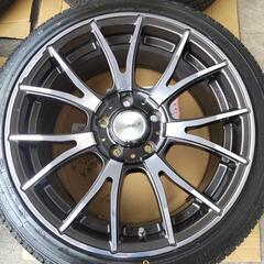 ﾚｲｽﾞ　ﾎﾑﾗ　17ｲﾝﾁ　7.5J+50 5H114.3　4本ﾀｲﾔ付　205/45R17【引取限定】の画像