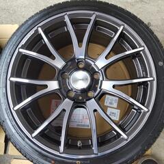 ﾚｲｽﾞ　ﾎﾑﾗ　17ｲﾝﾁ　7.5J+50 5H114.3　4本ﾀｲﾔ付　205/45R17【引取限定】の画像