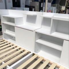 ★北九州、福岡市周辺配送可  展示品❗ シングルベッドフレーム  収納棚付き  推し活【定価39,990円】💳自社配送時🌟代引き可💳※現金、クレジット、スマホ決済対応※   【配達は要決済前問い合わせ】の画像
