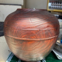 和風　花瓶　木製風の画像