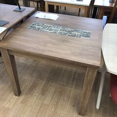 ★リユースのサカイ春日部店★KJ10672 大川家具 ダイニングテーブル ブラウン H70×W80×D80 クリーニング済みの画像