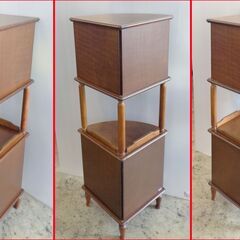 【￥3000-】Beauty AYANO CRAFT コーナー収納 家具 飾り 角収納 レトロ 木製の画像
