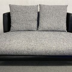 Armonia/アルモニア Bella curva 2Pソファ ブラック グレー インテリア リビング シンプル モダン 2人掛け 中古家具 店頭引取歓迎 R9732の画像