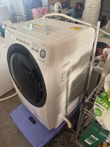 【D-461 】SHARP ドラム式電気洗濯乾燥機 ES-S7D-WL 2019年製　中古　激安　中古　通電確認済み】