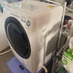 【D-461 】SHARP ドラム式電気洗濯乾燥機 ES-S7D-WL 2019年製　中古　激安　中古　通電確認済み】の画像