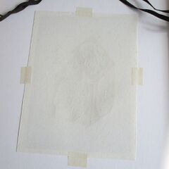 額装 木版画 高橋信一 のろま ガラス 紙箱 シミあり 札幌市北区屯田の画像