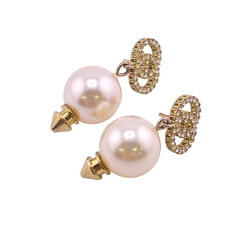 グッチ GUCCI ピアス ラインストーン インターロッキングG ゴールドの画像