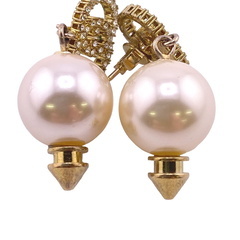 グッチ GUCCI ピアス ラインストーン インターロッキングG ゴールドの画像