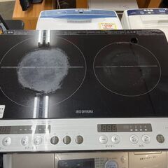 2口IHコンロ　No.3797　アイリスオーヤマ　2021年製　IHK-W12SP-B　※足ネジ3ヶ所欠品あり　【リサイクルショップどりーむ荒田店】の画像
