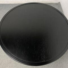 IDC大塚/秋田木工 ラウンドテーブル 幅750 天然木 T-130 ブラック 曲げ木 ダイニング カフェ インテリア 中古家具 店頭引取歓迎 R9765の画像