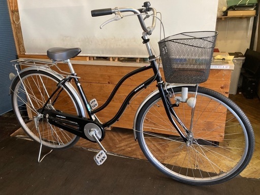 【前輪タイヤ新品！】ダイナモライト　シングルギア　27インチ自転車　ブラック