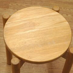 木製 丸椅子 幅38×高さ45cm ナチュラル いす イス チェア スツール  腰かけ 札幌市 清田区 平岡の画像