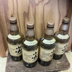 空瓶☆サントリーシングルモルトウィスキー山崎12年☆空瓶4本☆お酒☆コレクション☆DIYの画像