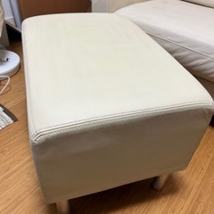 美品　無印良品/MUJI　本革1人掛けソファ&オットマンの画像