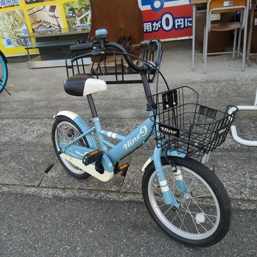 【おすすめ】 子供用自転車 16インチ キズ少なめです 補助輪なし 水色 Nine9 自転車本体