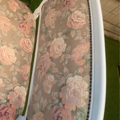 【最終投稿】　姫系家具　ネコ脚　チェア　2人掛け　1点　　ねこ足　猫足椅子の画像