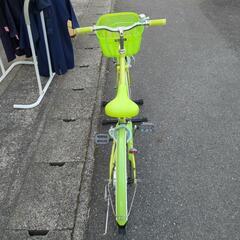 自転車 20インチ ラブリーマジック グリーン バスケット付き 補助輪なし キズ少ないです。女の子にオススメ【こちらは店舗です。浜村鹿野温泉ICから3分 買取本舗 宮本リサイクル 営業時間9～19時 定休日水曜のみ←連絡できませんm(_ _)m】の画像