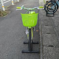 自転車 20インチ ラブリーマジック グリーン バスケット付き 補助輪なし キズ少ないです。女の子にオススメ【こちらは店舗です。浜村鹿野温泉ICから3分 買取本舗 宮本リサイクル 営業時間9～19時 定休日水曜のみ←連絡できませんm(_ _)m】の画像