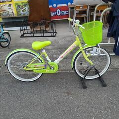 自転車 20インチ ラブリーマジック グリーン バスケット付き 補助輪なし キズ少ないです。女の子にオススメ【こちらは店舗です。浜村鹿野温泉ICから3分 買取本舗 宮本リサイクル 営業時間9～19時 定休日水曜のみ←連絡できませんm(_ _)m】の画像