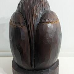 みみずく木彫りの画像