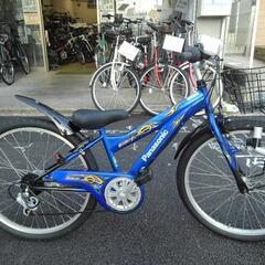 中古子供自転車３６１８　前後タイヤ新品！　パナソニック　２４イン...