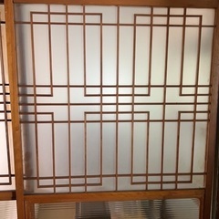 木工細工のガラス引き戸　2枚〜1枚　昭和初期　建具の画像