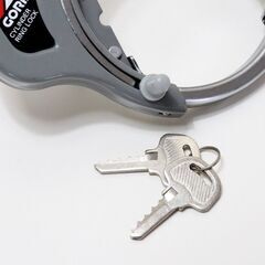 (受け渡しが決まりました)新品 未使用品　(新車取り外し)　自転車　鍵　カギ　キー　ディンプル式　リング錠　サークル錠　ゴリン GORIN 製　スペアキー ありの画像