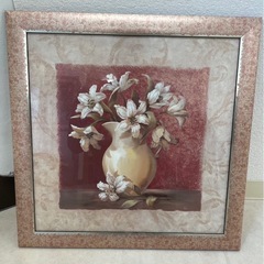 お花の絵　額縁付きの画像