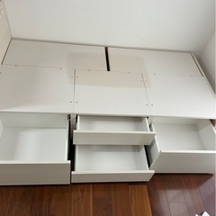 配達可【シングルベッドフレーム　ニトリ　収納付き】【管理番号13006】伊の画像