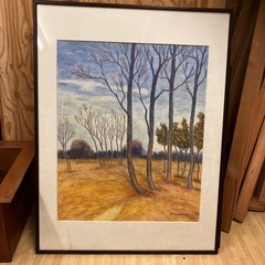 木の絵☆公園の絵☆90×68㎝☆絵画☆大きな絵☆インテリア☆DIY