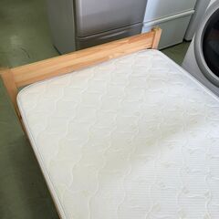 【リサイクルショップ ピカソ 小松原】🛏️✨無印風🌿ナチュラル木製シングルベッド＋マットレスセット✨🛏️★4905★の画像