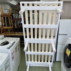【リサイクルショップ ピカソ 小松原】🛏️✨高さ調整OK！ホワイトすのこベッドフレーム【Sシングル】✨🛏️★8265★の画像