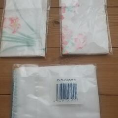 ガーゼハンカチ3枚と花柄の綿100%タオルハンカチ2枚セット 日本製の画像