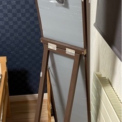 美品イオン製スタンドミラー　ダークブラウンの画像