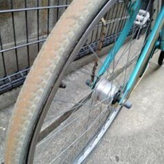 自転車　水色　大人用　ママチャリの画像