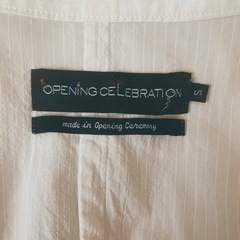opening ceremonyホワイトオープンカラーシャツ 7分丈の画像
