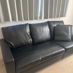 ソファー　3人がけ　黒