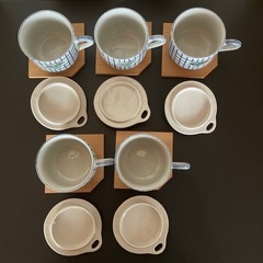 ✨ほぼ未使用品✨ 【磁器製】 🦐茶碗蒸し器 スプーン🥄&台座付き 5個セットの画像